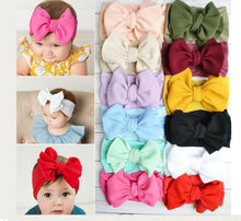 Load image into Gallery viewer, Baby Accessories Infant Baby Girl Cute Bow Headband Newborn Solid Headwear Headdress Nylon Elastic Hair Band Bow For Girls
