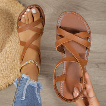 Load image into Gallery viewer, Women's One-Strap Minimalist Beach Sandals – Flat Buckle Summer Slides
