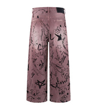 Load image into Gallery viewer, MAROON GRAFFITI DENIM
