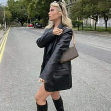 Load image into Gallery viewer, Farah Faux Leather Blazer
