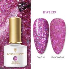 Load image into Gallery viewer, Fashion 2022 New Womens Colorful Nail Gel Polish Modern Glitter Pink Purple UV Diamond Stylish Design Nail Colors Gel For Girls and Women In Shinny Trend Color
