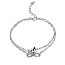 Load image into Gallery viewer, Fashion Bracelets Silver Color Geometric Infinity Symbol Letters Sterling Silver Adjustable Mother's Day Jewelry Gift Birthday Valentine’s Day Gifts For Women Mom Wife Girls
