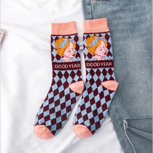 Load image into Gallery viewer, Fashion Colorful Print Socks Women Mushroom Spring Woman Socks Cotton Socks For Women Cotton Men's and Women's Printed Funky Socks - Unisex Mid Crew Length Breathable Pure Cotton Super Soft Quirky Prints Socks
