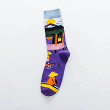 Load image into Gallery viewer, Fashion Colorful Print Socks Women Mushroom Spring Woman Socks Cotton Socks For Women Cotton Men's and Women's Printed Funky Socks - Unisex Mid Crew Length Breathable Pure Cotton Super Soft Quirky Prints Socks
