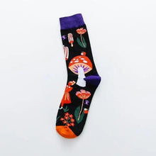 Load image into Gallery viewer, Fashion Colorful Print Socks Women Mushroom Spring Woman Socks Cotton Socks For Women Cotton Men's and Women's Printed Funky Socks - Unisex Mid Crew Length Breathable Pure Cotton Super Soft Quirky Prints Socks

