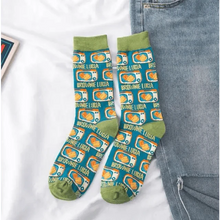 Load image into Gallery viewer, Fashion Colorful Print Socks Women Mushroom Spring Woman Socks Cotton Socks For Women Cotton Men's and Women's Printed Funky Socks - Unisex Mid Crew Length Breathable Pure Cotton Super Soft Quirky Prints Socks
