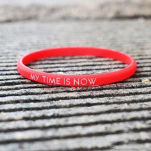 Load image into Gallery viewer, Fashion Couple Bracelets My Time Is Now Silicone Bracelet For Men Women Rubber Wrist Outdoor Sports Elasticity Bangle Strap Silicone Inspirational Bracelets Set For Mens Women Motivation Rubber Wristbands Bracelet
