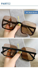 Load image into Gallery viewer, Fashion Design Women Square Sunglasses Big Frame Style Oversized Fashionable Sun Glasses For Men Popular Trendy Style Sunglasses UV400 Protection Sun Glasses
