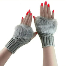 Load image into Gallery viewer, Fashion Fingerless Warm Wool Knitted Classic Fur Half One Size Finger Gloves For Women Cute Soft And Comfortable Trendy Fashion Stretchy Gloves For Women
