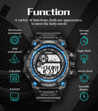 Load image into Gallery viewer, Fashion Luminous Children Watches For Boys Waterproof Electronic Silicone Strap Watch Fashion Sport Led Digital Wrist Watch Kids Sports Watch Waterproof Boys Multi-Function Digital Wristwatch
