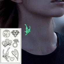 Load image into Gallery viewer, Fashion Luminous Sticker Tattoos Waterproof Temporary Different Luxury Tattoos For Womens Mens Kids
