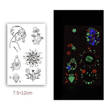 Load image into Gallery viewer, Fashion Luminous Sticker Tattoos Waterproof Temporary Different Luxury Tattoos For Womens Mens Kids
