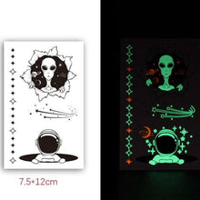Load image into Gallery viewer, Fashion Luminous Sticker Tattoos Waterproof Temporary Different Luxury Tattoos For Womens Mens Kids
