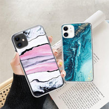 Load image into Gallery viewer, Fashion Marble Pattern Phone Case For iPhone 13 12 11 Pro Max 7 8 6 6S Plus X XR XS Max 12Mini 5 5S SE Cute Soft TPU Cover Full Body Protection with Raised Bezel
