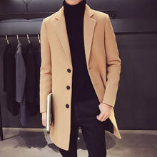 Load image into Gallery viewer, Fashion Men Casual Coat Luxury Business Trench Coat Men's Unique Style Coats Jackets Classic Windproof Simple Overcoat Long Oversized Coat Jacket
