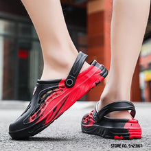 Load image into Gallery viewer, Fashion Men Sandals Summer Hole Rubber Clogs Garden Shoes Beach Flat Slippers Slip On Beach Sandals Lightweight Slippers Water Shoes
