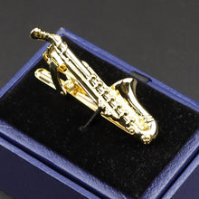 Load image into Gallery viewer, Fashion Metal Men Tie Clip Golden Musical Instrument Shape Simple Bar Clasp  Luxury Fashion Necktie Tie Clips Bar Variety Pattern Mens Suit Wedding Gift Unique Tie Clip
