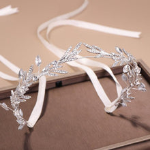 Load image into Gallery viewer, Fashion New Crystal Silver Color Tiara Crowns Leaf Rhinestone Wedding Headbands Hairbands Bridal Women Hair Jewelry Gorgeous Hair Accessories For Women
