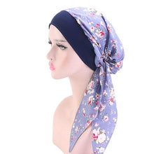 Load image into Gallery viewer, Fashion Printed Flowers Soft Beanie Turban Hat Inner Hijabs Cap Muslim Head Scarf Turban Bonnet Ladies Wrap Under Hijab Caps For Women
