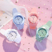 Load image into Gallery viewer, Fashion Silicone Women Watches Simple Sport Quartz Wristwatches Fresh Children Clock Casual Quartz Wristwatch Silicone Band Watch For Women Girls Student Watches
