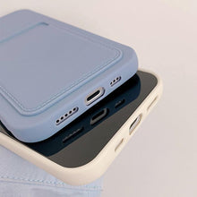 Load image into Gallery viewer, Fashion Sleek Phone Case For Iphone 11 Cases Card Slot Silicon Iphone 13 Pro Max 12 13 Mini Covers Elegant Simple Ultra-thin Back Mobile Phone Case with Card Holder
