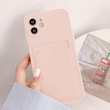 Load image into Gallery viewer, Fashion Sleek Phone Case For Iphone 11 Cases Card Slot Silicon Iphone 13 Pro Max 12 13 Mini Covers Elegant Simple Ultra-thin Back Mobile Phone Case with Card Holder
