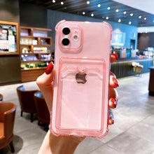 Load image into Gallery viewer, Fashion Sleek Phone Case For Iphone 11 Cases Card Slot Silicon Iphone 13 Pro Max 12 13 Mini Covers Elegant Simple Ultra-thin Back Mobile Phone Case with Card Holder
