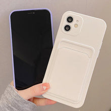 Load image into Gallery viewer, Fashion Sleek Phone Case For Iphone 11 Cases Card Slot Silicon Iphone 13 Pro Max 12 13 Mini Covers Elegant Simple Ultra-thin Back Mobile Phone Case with Card Holder
