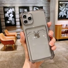 Load image into Gallery viewer, Fashion Sleek Phone Case For Iphone 11 Cases Card Slot Silicon Iphone 13 Pro Max 12 13 Mini Covers Elegant Simple Ultra-thin Back Mobile Phone Case with Card Holder
