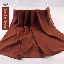 Load image into Gallery viewer, Fashion Soft Long Plain High Quality Premium Heavy Lightweight Elegant Chiffon Hijab Scarf  Scarves Hijabs Lightweight Islamic Head Wear Escharpe Shawls Long Shawls For Women
