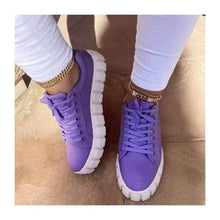 Load image into Gallery viewer, Fashion Spring New Purple Shoes Platform Sneakers Women Tenis Casual Shoes Lightweight Comfortable Vulcanize Shoes Luxury Fashion Womens Leather Sneakers
