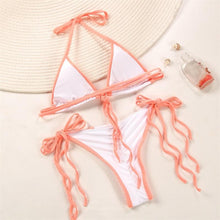 Load image into Gallery viewer, Fashion Swimwear Women Bikini Sets Women Lace Up Two Piece String Bikinis Beach Swimsuit Triangle Bathing Suit Side Tie Swimwear String Swimming Suit For Women Bathing Suit Micro Halter String Triangle Bikini
