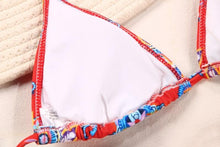 Load image into Gallery viewer, Fashion Swimwear Women Bikini Sets Women Lace Up Two Piece String Bikinis Beach Swimsuit Triangle Bathing Suit Side Tie Swimwear String Swimming Suit For Women Bathing Suit Micro Halter String Triangle Bikini
