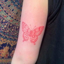 Load image into Gallery viewer, Fashion Tattoo Red Butterfly Stickers Waterproof For Arm Waist Leg Temporary Womens Tattoo
