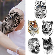Load image into Gallery viewer, Fashion Temporary Sticker Tiger Tattoo Waterproof Removable Realistic Body Tatoo For Mens
