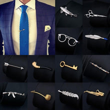 Load image into Gallery viewer, Fashion Tie Clips Men's Metal Necktie Bar Tie Bar Clip Men's Daily Tie Clip Accessories Unique Modern Stainless Steel Fashion Business Tie Bar Formal Shirt Wedding Ceremony Gold Tie Clip Men's Party Gifts
