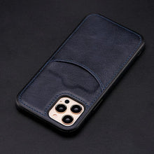 Load image into Gallery viewer, Fashion Wallet Card Holder Back Cover For iPhone 13 Pro Max 12 Mini 11 Xr X Xs 14 Pro Max Luxury PU Leather Case Genuine Leather iPhone Cover For Men Stylish Slim Design
