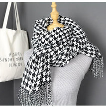 Load image into Gallery viewer, Fashion Winter Long Soft Thick Warm Winter Scarves Lightweight Lady Cashmere Head Wrap Hijab Shawls Elegant White Black Scarf With Tassel For Women
