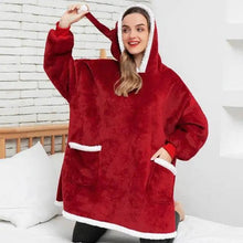 Load image into Gallery viewer, Fashion Winter Oversized Hoodies Sweatshirt Women Men Pullover Giant TV Blanket Hoodie Super Long Blanket With Sleeves  Super Long Flannel Blanket with Sleeves Winter Hoodie for Women Men Giant Fleece Pullover Oversized Hoodie
