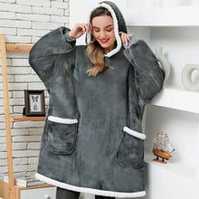 Load image into Gallery viewer, Fashion Winter Oversized Hoodies Sweatshirt Women Men Pullover Giant TV Blanket Hoodie Super Long Blanket With Sleeves  Super Long Flannel Blanket with Sleeves Winter Hoodie for Women Men Giant Fleece Pullover Oversized Hoodie
