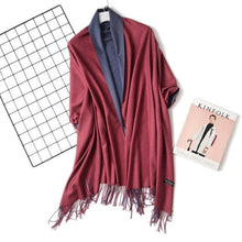Load image into Gallery viewer, Fashion Winter Solid Soft Scarf Cashmere Lightweight Scarves Shawls Cashmere Escharpe Scarfs Lightweight Shawls Hijabs Shawls Escharpe Elegant Wrap Blanket Bandana Tassel For Lady
