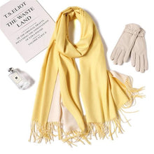 Load image into Gallery viewer, Fashion Winter Solid Soft Scarf Cashmere Lightweight Scarves Shawls Cashmere Escharpe Scarfs Lightweight Shawls Hijabs Shawls Escharpe Elegant Wrap Blanket Bandana Tassel For Lady
