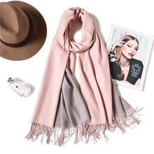 Load image into Gallery viewer, Fashion Winter Solid Soft Scarf Cashmere Lightweight Scarves Shawls Cashmere Escharpe Scarfs Lightweight Shawls Hijabs Shawls Escharpe Elegant Wrap Blanket Bandana Tassel For Lady
