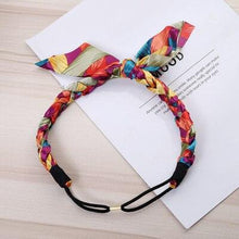 Load image into Gallery viewer, Fashion Women Chiffon Floral Bowknot Braid Headbands Ladies Girl Rabbit Ears Hairband Elastic Banana Leaf Beach Gorgeous Hair Accessories For Women

