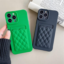 Load image into Gallery viewer, Fashion Women Luxury Pattern Wallet Case For iPhone 14 11 12 13 Pro Max Soft Silicone Card Holder Cover Silicone Case With Card Holder Compatible with iPhone
