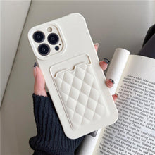 Load image into Gallery viewer, Fashion Women Luxury Pattern Wallet Case For iPhone 14 11 12 13 Pro Max Soft Silicone Card Holder Cover Silicone Case With Card Holder Compatible with iPhone
