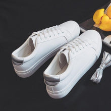 Load image into Gallery viewer, Fashion  Women's Vulcanize White Shoes Spring New Casual Classic Leather Women Casual White Sneakers Casual Sports Flat Low Top Sneaker Lace-up Classic Shoes
