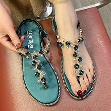 Load image into Gallery viewer, Fashion Women Sandals Luxury Design Beach Sandals Platform Ladies Shoes Light Breathable Rhinestone Sandals Women's Flat Sandals Flip Flop Jeweled Sandals
