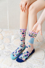 Load image into Gallery viewer, Fashion Women Socks New Spring Summer Mesh Thin Long Printed Socks Women Casual Breathable Fresh Flower Socks Korea Style Color Thin Socks For Women
