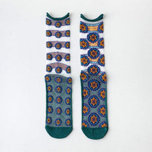 Load image into Gallery viewer, Fashion Women Socks New Spring Summer Mesh Thin Long Printed Socks Women Casual Breathable Fresh Flower Socks Korea Style Color Thin Socks For Women
